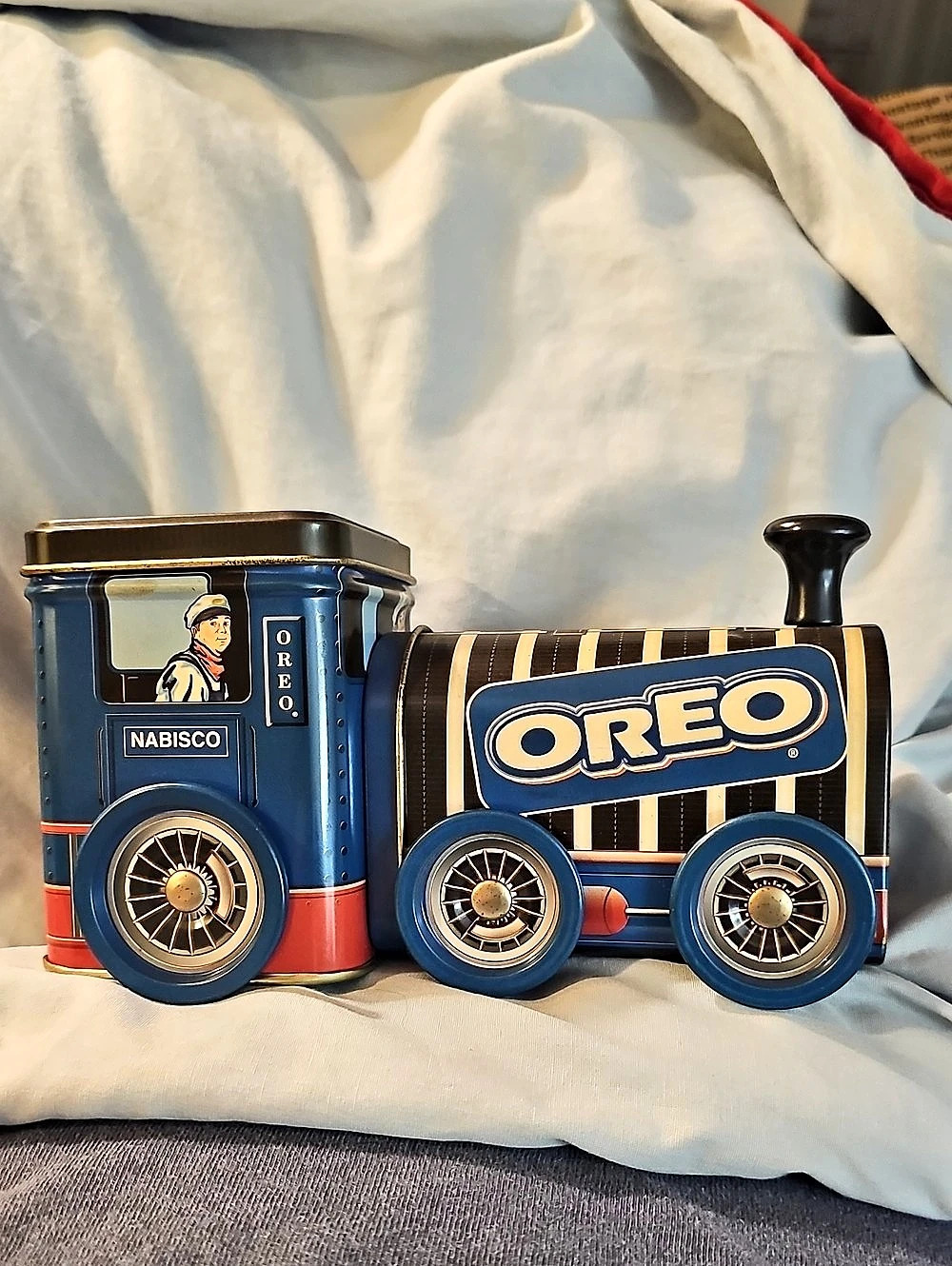 Vintage 1997 Nabisco Oreo Train Tin Decor Empty